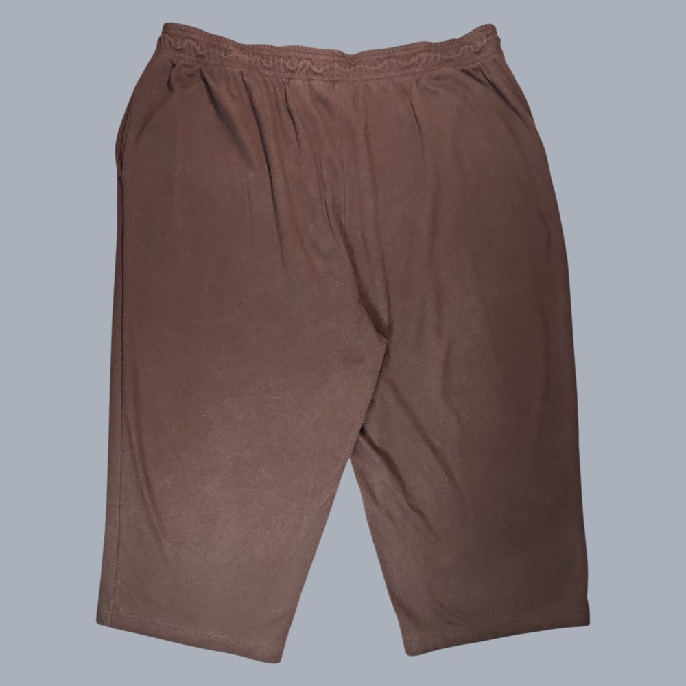 Hasting & Smith Women's Brown Elastic Waist Capri Pants 2X Polyester Blend - Picture 2 of 6